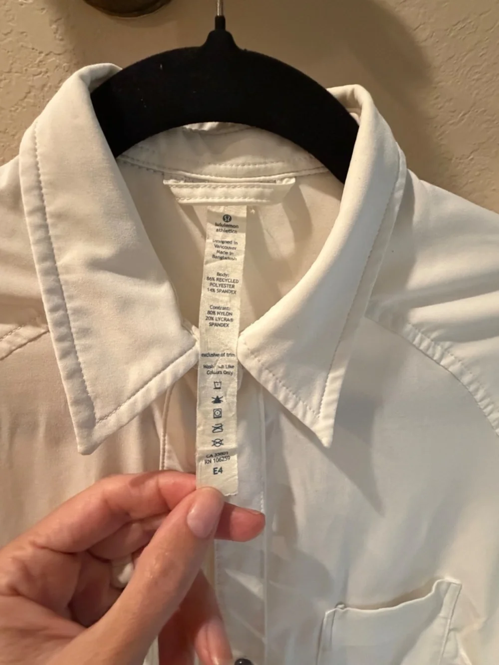 Lululemon stretchy white collared business button down